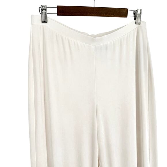 Chicos Travelers Sz LARGE Regular 2 Cream White Stretchy Slinky Pants Comfy - Picture 2 of 6